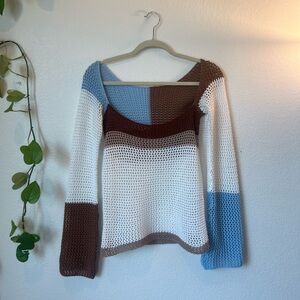 Knit multicolor long sleeve 💙🤎